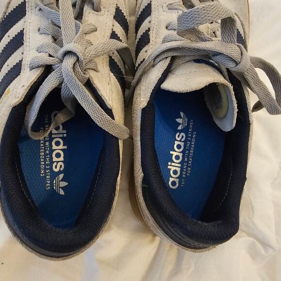 Adidas Busenitz Grey Navy Gum Suede Skate Shoes Sneakers Men 8.5 Women 10